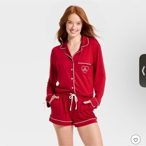 nwt auden Women's Red valentine Pajama Set large